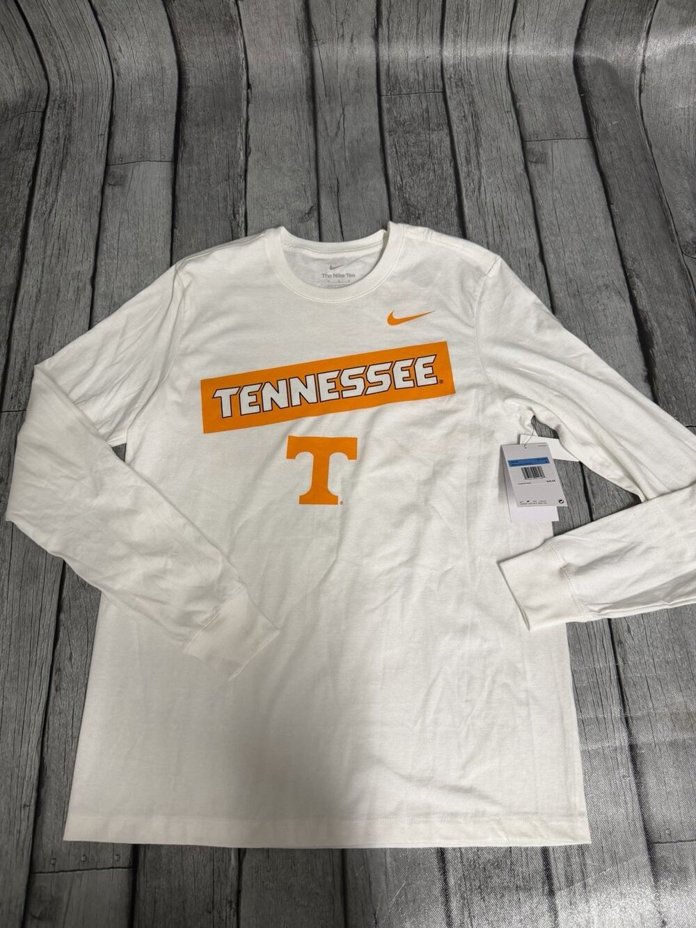 NWT Men’s Nike Tennessee Volunteers Two-Hit LS Cotton Tshirt Sz Medium White
